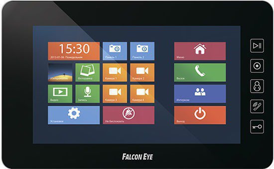 Интерфейс сенсорного управления видеодомофона Falcon 