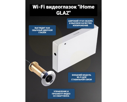 Wi-Fi видеоглазок «iHome GLAZ» с записью по движению и удаленным доступом